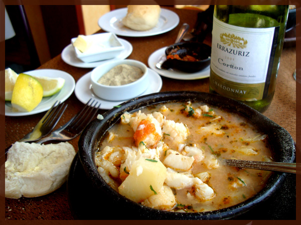 Conger eel soup in Valparaiso, Chile