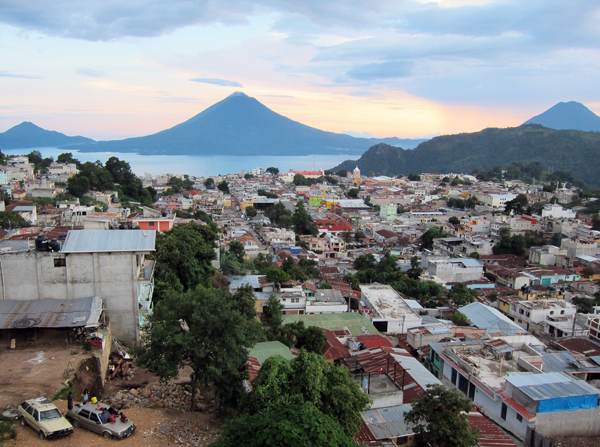 The view of Solola Guatemala and Lake Atitlan