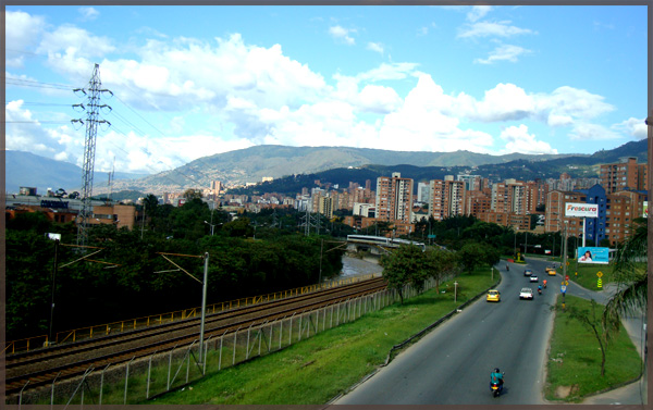 Medellin River in Medellin, Colombia