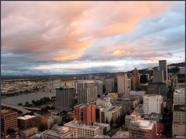 View of Portland Oregon from the Portland City Grill