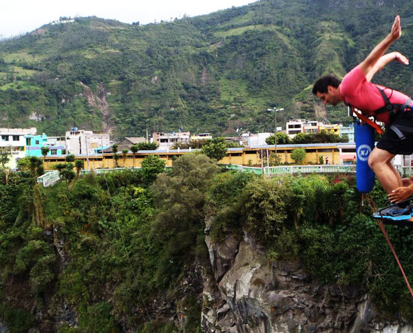 Bridge Jumping in Banos, Ecuador