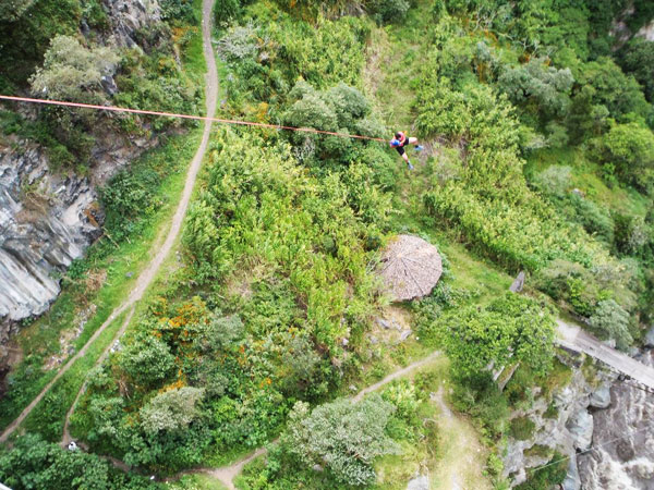 Bridge Jumping in Banos Ecuador