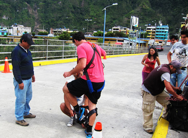 Bridge Jumping in Banos Ecuador