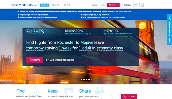 Trip Planning with Amadeus.net
