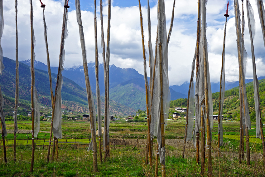 Prayer Flags outside Paro Bhutan