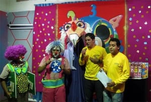 Promoting the BiblioWorks Book Fair on Live TV in Sucre Bolivia