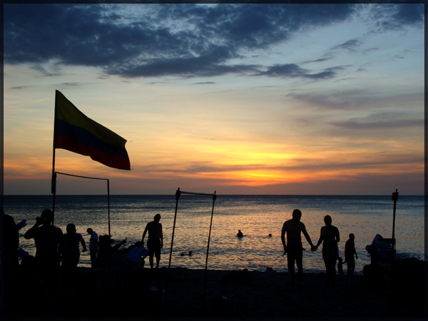 Sunset in El Rodadero, outside Santa Marta