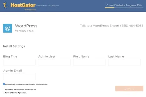 How to Start a blog - website hosting - confirmation page