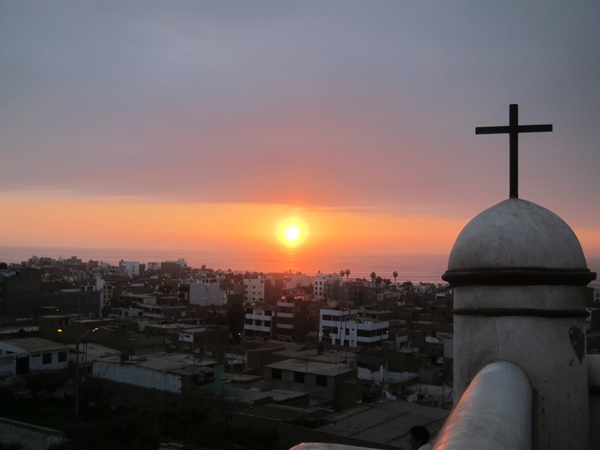 The sunset in Huanchaco, Peru