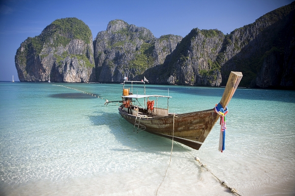 The beautiful Maya Bay, Koh Phi Phi Ley in Thailand