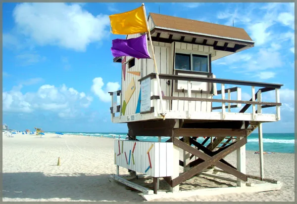 Lifeguard Tower on Miami's South Beach Florida Vacation - South Beach, Miami