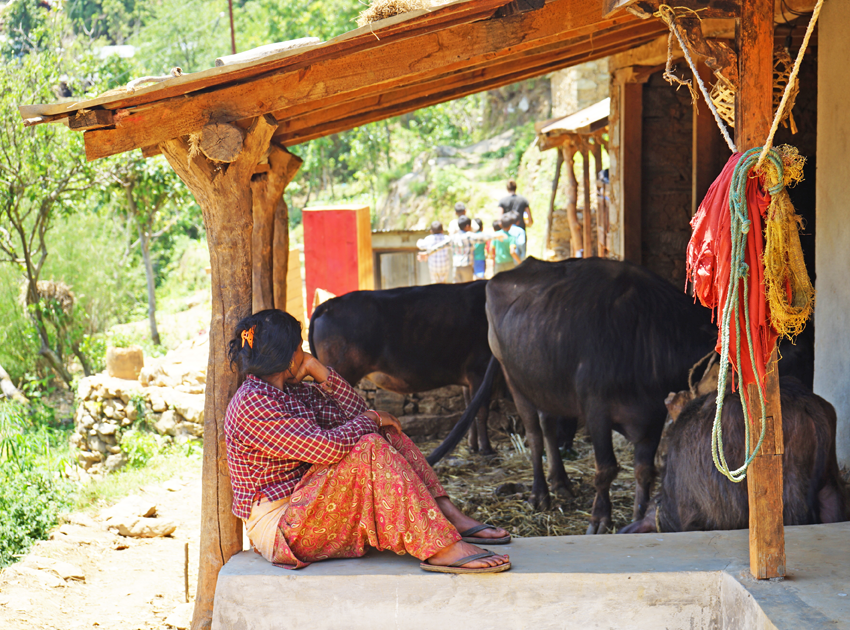 Nepal Earthquake Relief - Mom watching kids run off