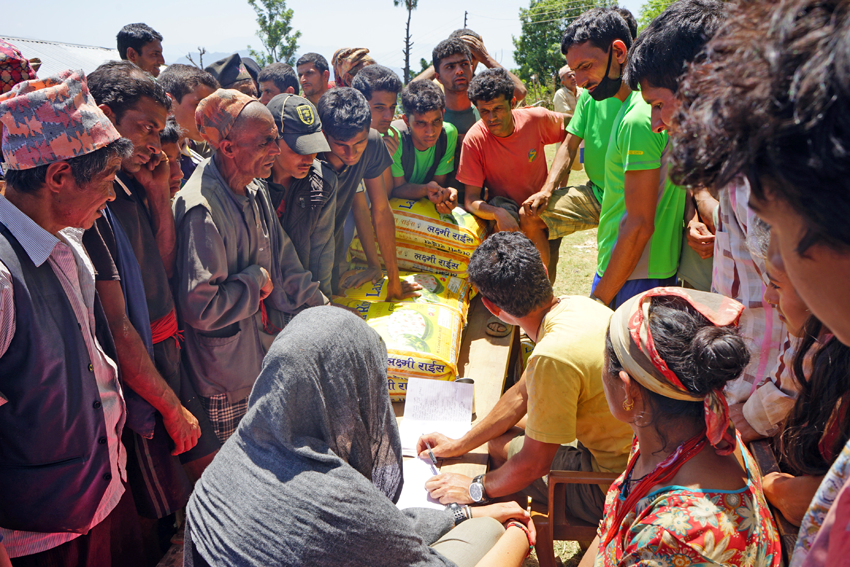 Nepal Earthquake Relief - Rice Distribution