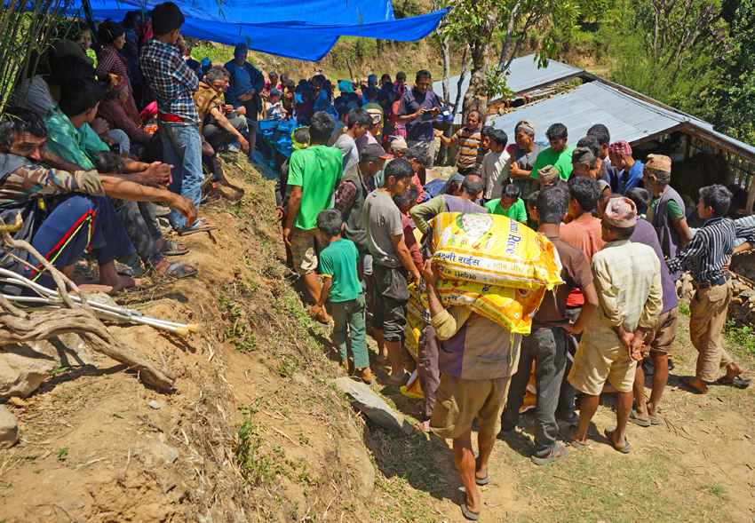 Nepal Earthquake Relief - Rice Distribution