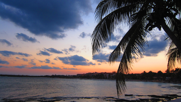 Sunset in Puerto Aventuras, Mexico