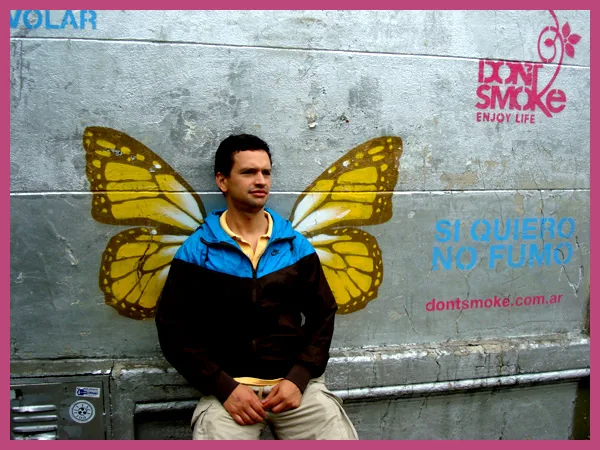 Sergio Spreading his Wings in Palermo Palermo Soho, Buenos Aires, Argentina