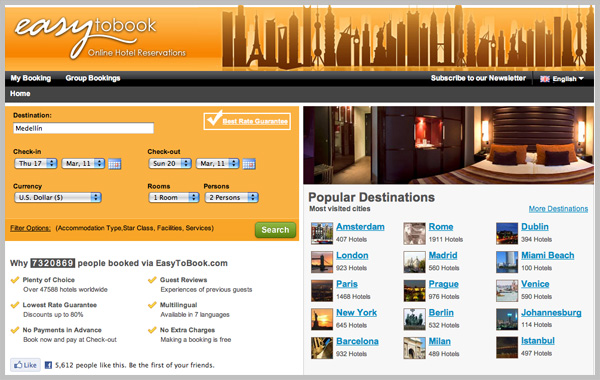 Travel Review: EasytoBooks.com Homepage