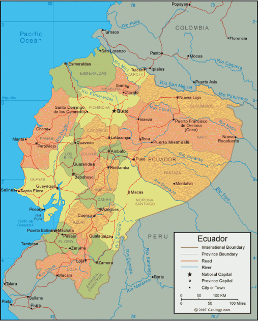 Map of Ecuador