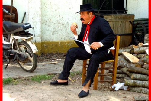 Enjoying lunch in San Antonio de Areco outside Buenos Aires, Argentina