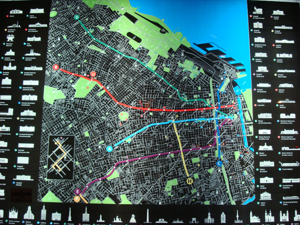 Top Ways to get Around in Latin America - Subte Map in Buenos Aires, Argentina